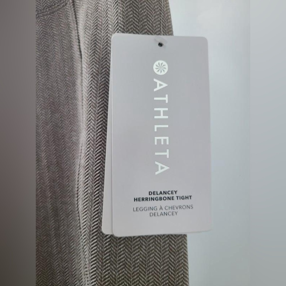 ATHLETA Delancey Herringbone Tight Buff Gray Taupe